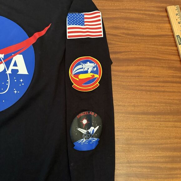 NASA Chemistry T-shirt Men‎ Large Graphic Patches Black Long Sleeve Cotton Blend - Picture 2 of 6